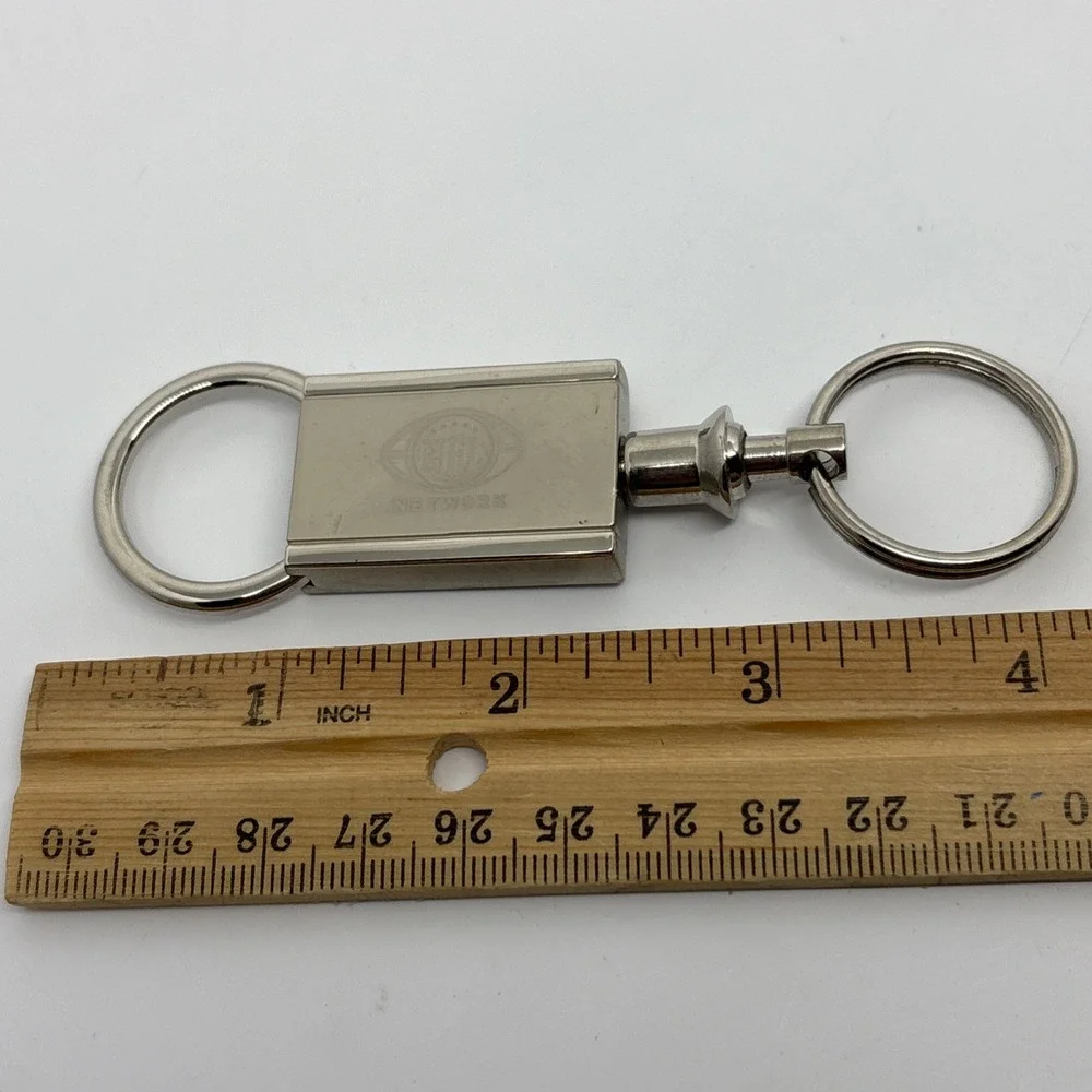 NFL NetworkKey Fob Silver Metal Shiny Key holder Detachable NFL Shield Logo Gift